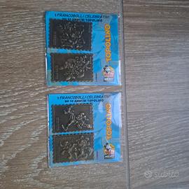 4 FRANCOBOLLI METALLICI 90 ANNI GADGET TOPOLINO