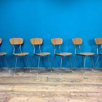 6 SEDIE FORMICA CROMATE ANNI 60/70 CUCINA SEGGIOLE