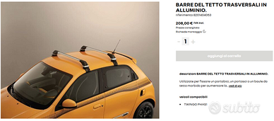 TWINGO III Barre portatutto originali