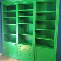 libreria 3 vani laccata verde ante ripiani cassett