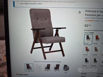 poltrona in legno
