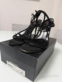 Sandali donna in camoscio, nero