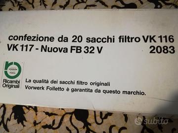 FOLLETTO sacchi filtro aspirapolvere