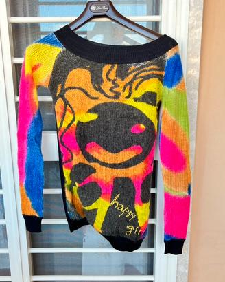 Maglione multicolor con stampa - super originale