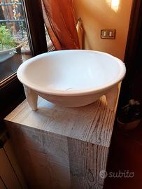 Lavabo bianco da appoggio resina stile etnico