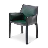 Poltrona Cab 413 in cuoio verde sfumato di Cassina