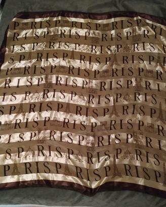 FOULARD-MAXI - Scritta: "PARIS" 100% Seta - Nuovo