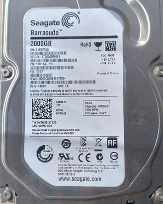 HardDisk Seagate Barracuda 2TB 3.5" SATA III