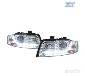 FARI PER AUDI A4 B6 00-04 LUCE DIURNA A LED FONDO 