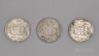 84 MONETE IN ARGENTO 500 LIRE