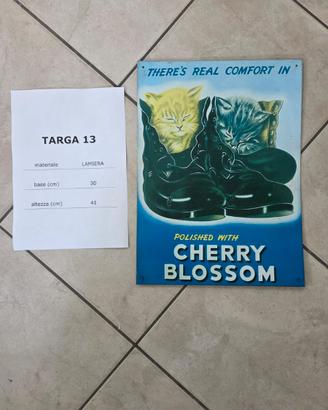 Targa pubblicitaria vintage "Cherry Blossom"