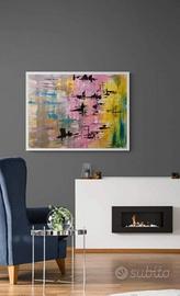 Quadro astratto dipinto su tela arte contemporanea