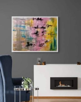 Quadro astratto dipinto su tela arte contemporanea