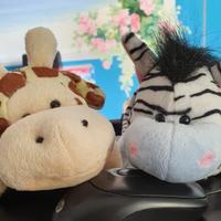 Peluche a borsetta giraffa e zebra