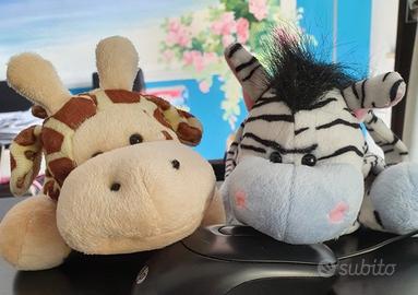 Peluche a borsetta giraffa e zebra