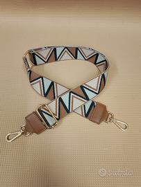 Tracolla Borsa Ricamata 126cm - Moschettoni Oro