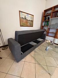 Divano moderno grigio con vano contenitore – Pari
