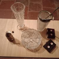 Portacenerw cristallo + vaso cristallo