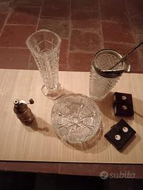 Portacenerw cristallo + vaso cristallo