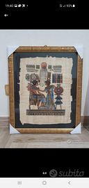 3 Quadri Papiri Egiziani con cornici in legno