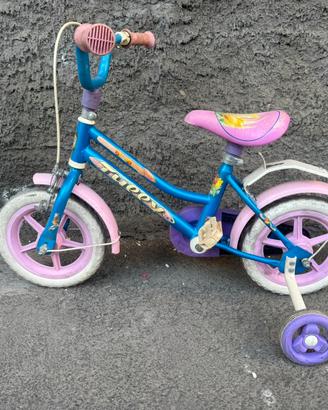 Bicicletta bambini blu/rosa con rotelle