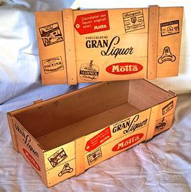 Cassetta pubblicitaria in legno Motta - Anni 80