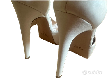 tacco 12 cm scarpa aperta donna bianco