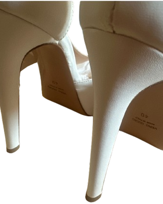 tacco 12 cm scarpa aperta donna bianco