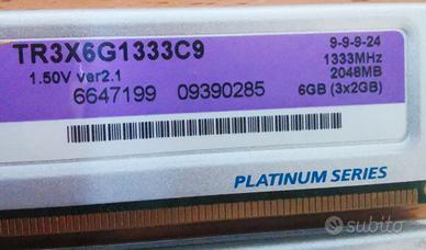 RAM CORSAIR platinum series ddr3  1.333 Mhz  