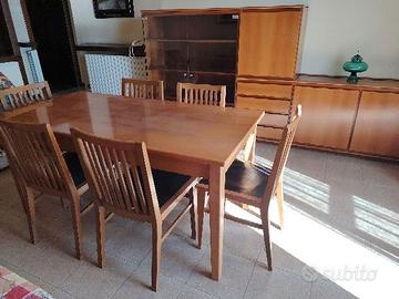 Tavolo noce con 6 sedie