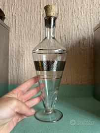 Bottiglia decanter per liquori vintage argentata