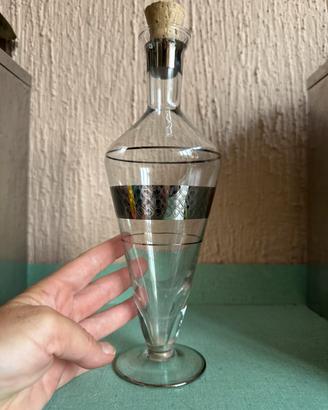 Bottiglia decanter per liquori vintage argentata