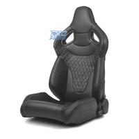 SEDILE BAQUET UNIVERSALE IN PELLE NERA STILE SPORT