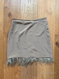 Helmut Lang gonna a bordo piuma anni 90