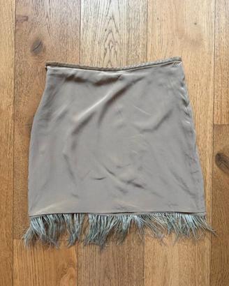 Helmut Lang gonna a bordo piuma anni 90