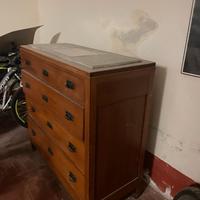 Cassettone primi 900 con piano in marmo