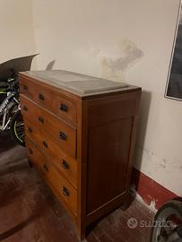 Cassettone primi 900 con piano in marmo