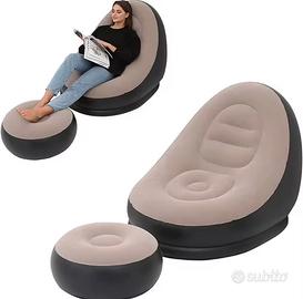 Poltrona con pouf gonfiabile nuova