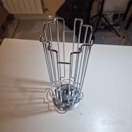 Portacapsule caffè in metallo cromato da cucina