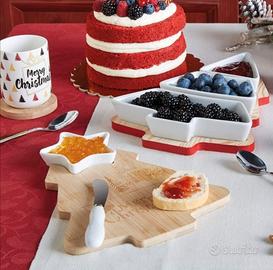 Natale Tagliere Albero Salsiera Antipastiera