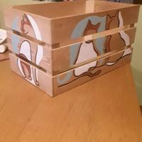 cestino-cassette rinforzate  , decorate.