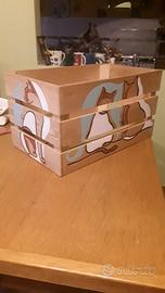 cestino-cassette rinforzate  , decorate.