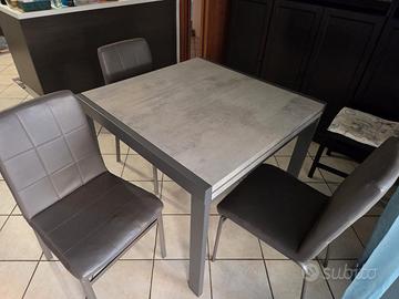 Tavolo Mercurio (90x180) + 3 Sedie Quadra