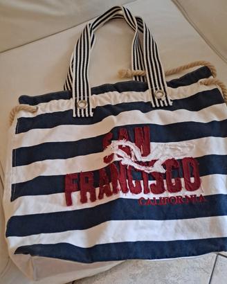 borsa di cotone da spiaggia o da shopping 