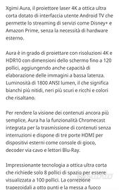 proiettore laser 4k ultra corto 