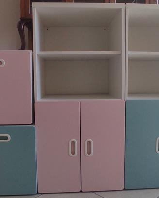 mobiletti con scomparto libreria e cassettoni 