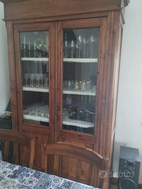 Monile vetrina in legno stile classico