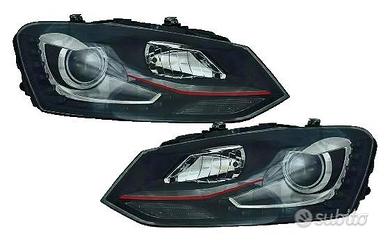 Fari anteriori LED VW POLO 6R DRL GTI Look RED