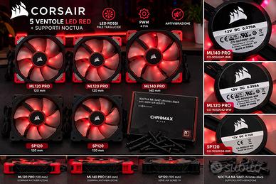 Ventole Corsair LED Rosse + Supporti Noctua NA-SAV