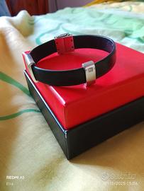 Bracciale in pelle,acciaio e zircone "SWATCH"